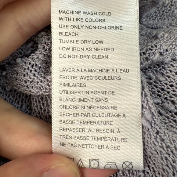 Urban Outfitters shirt women large long sleeve tie front cropped blouse purple - Picture 7 of 10